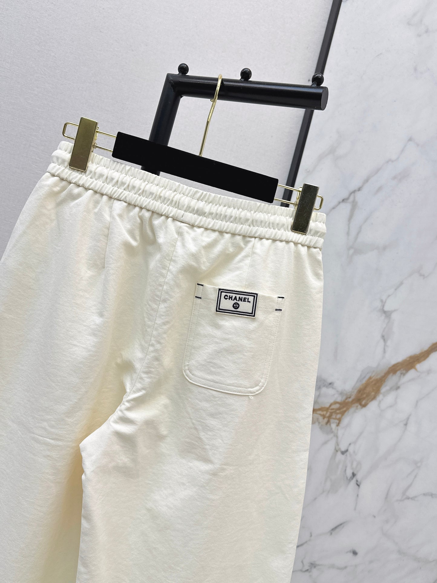 Pure Cotton Curved Wide-Leg Pants