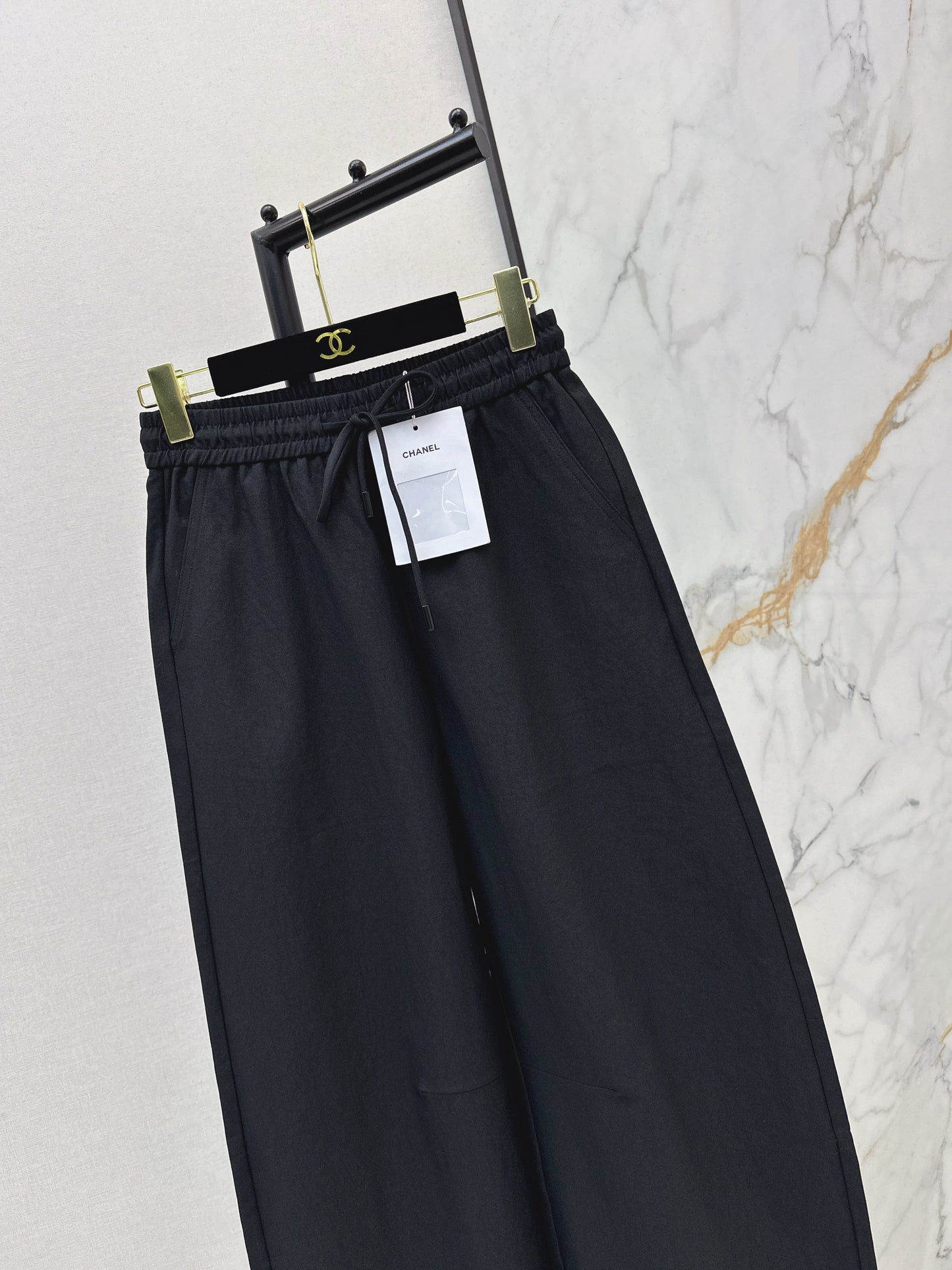 Pure Cotton Curved Wide-Leg Pants