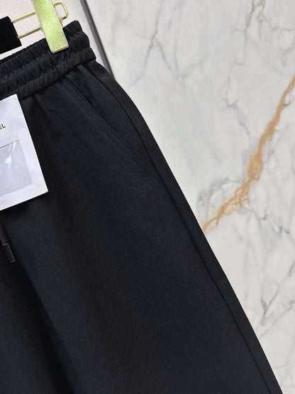 Pure Cotton Curved Wide-Leg Pants