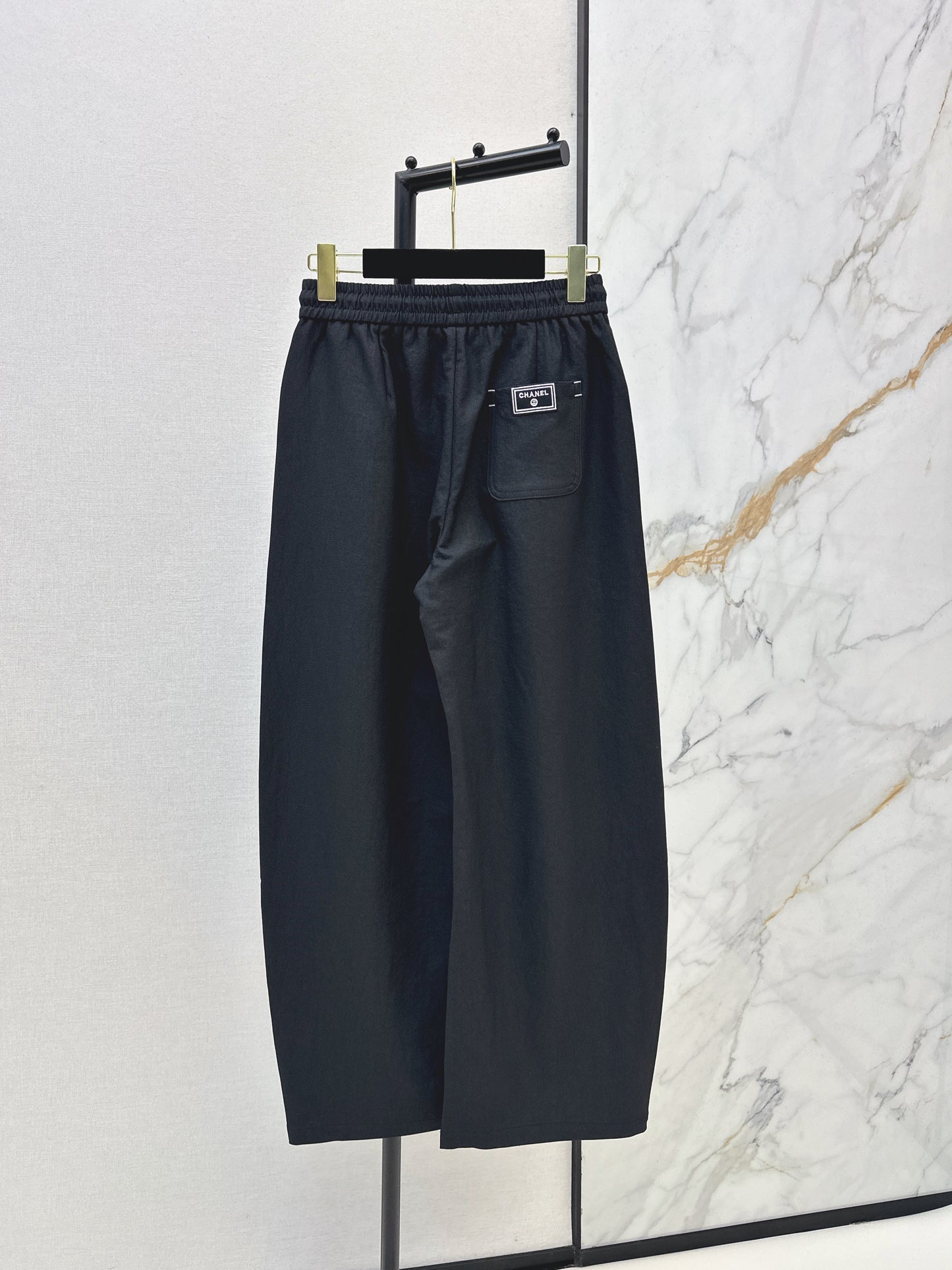 Pure Cotton Curved Wide-Leg Pants
