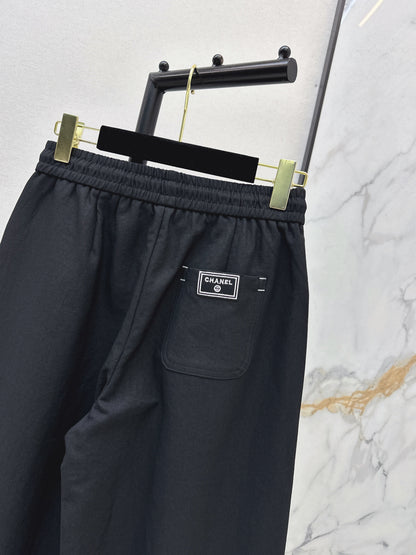 Pure Cotton Curved Wide-Leg Pants