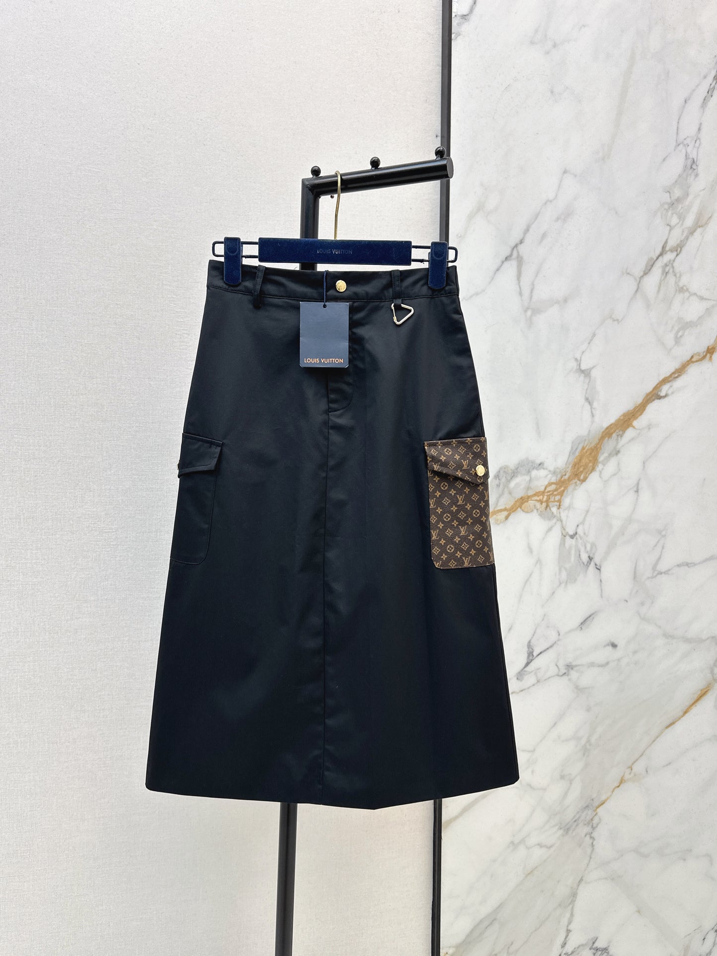Pocket Appliqué Midi Skirt
