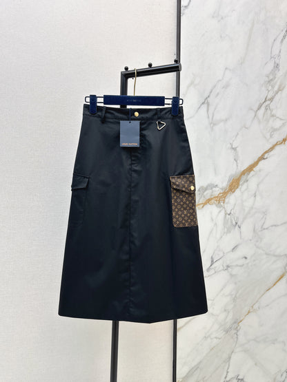 Pocket Appliqué Midi Skirt