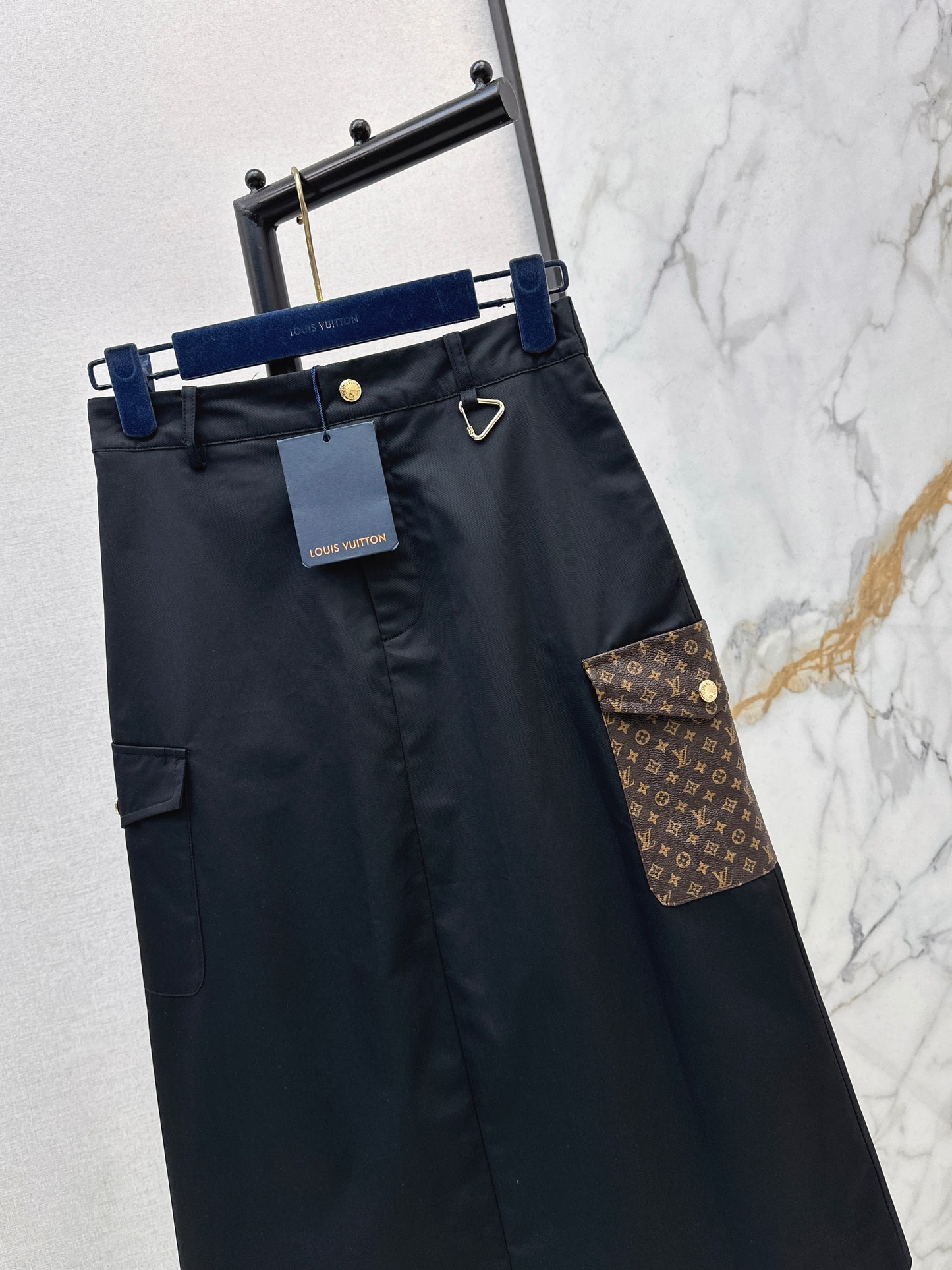 Pocket Appliqué Midi Skirt