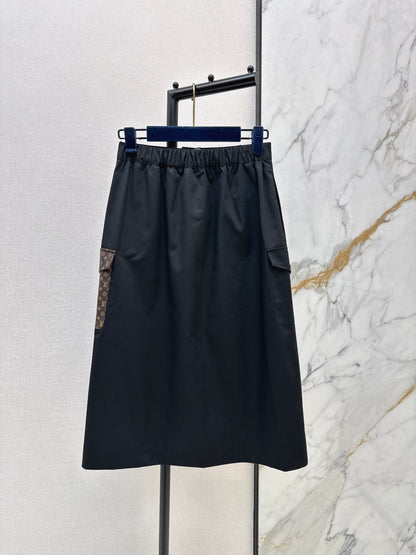 Pocket Appliqué Midi Skirt