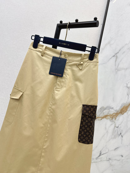 Pocket Appliqué Midi Skirt