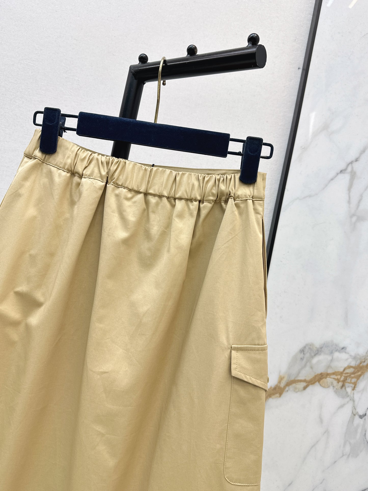 Pocket Appliqué Midi Skirt