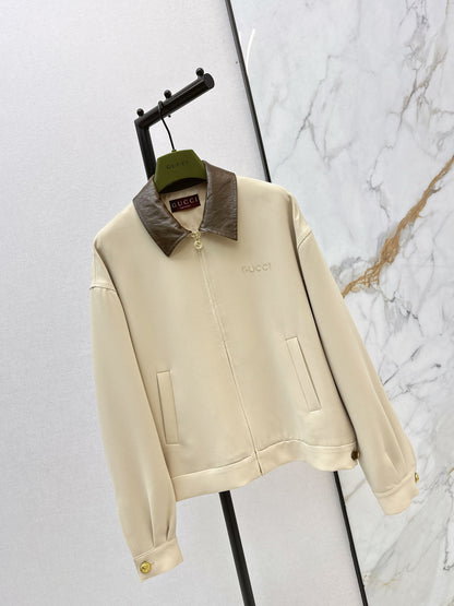 Leather lapel jacket