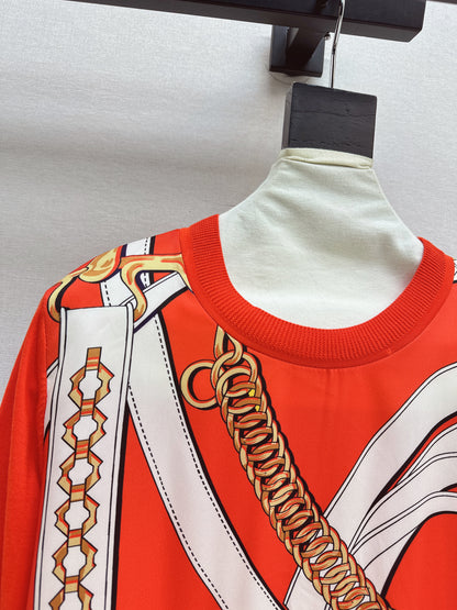 Patterned patchwork knit sweater