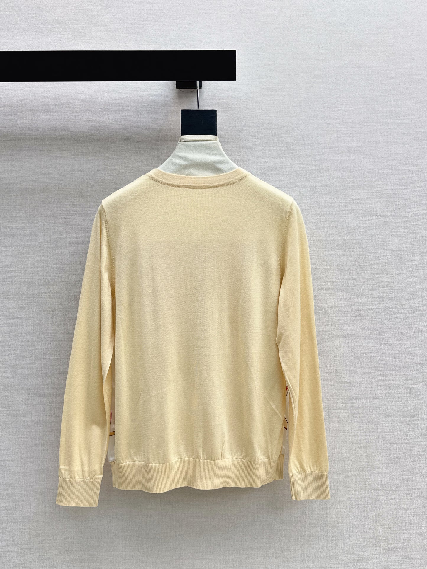 Patterned patchwork knit sweater