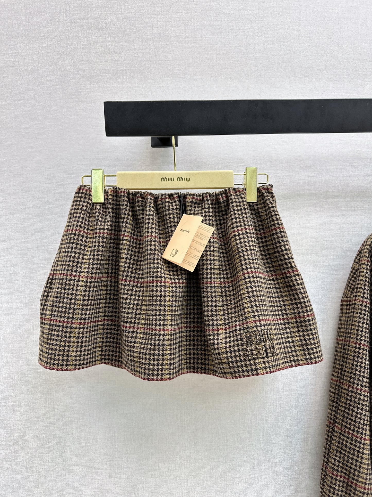 Stand-up collar oversized jacket/skirt