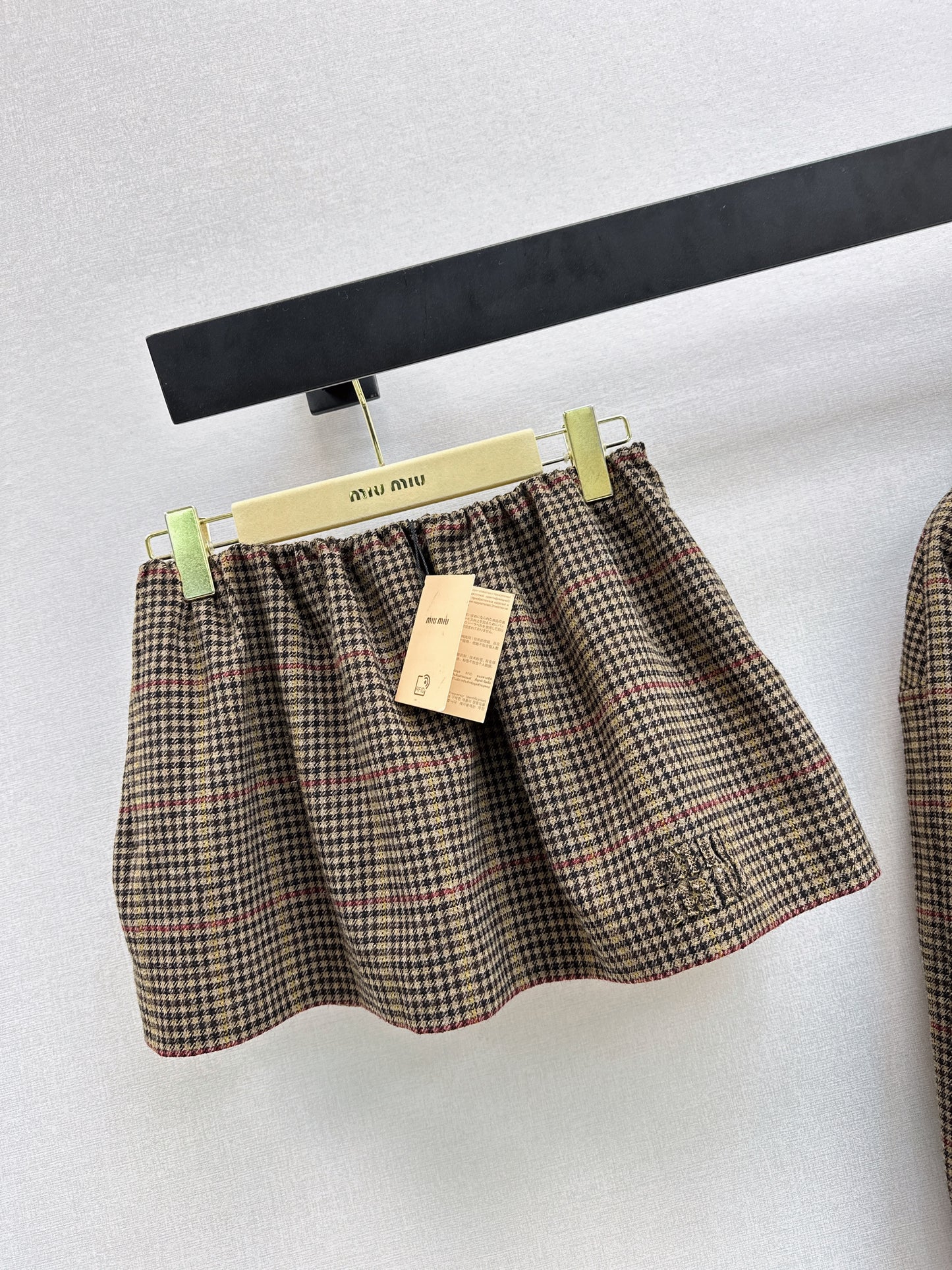 Stand-up collar oversized jacket/skirt