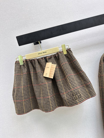 Stand-up collar oversized jacket/skirt