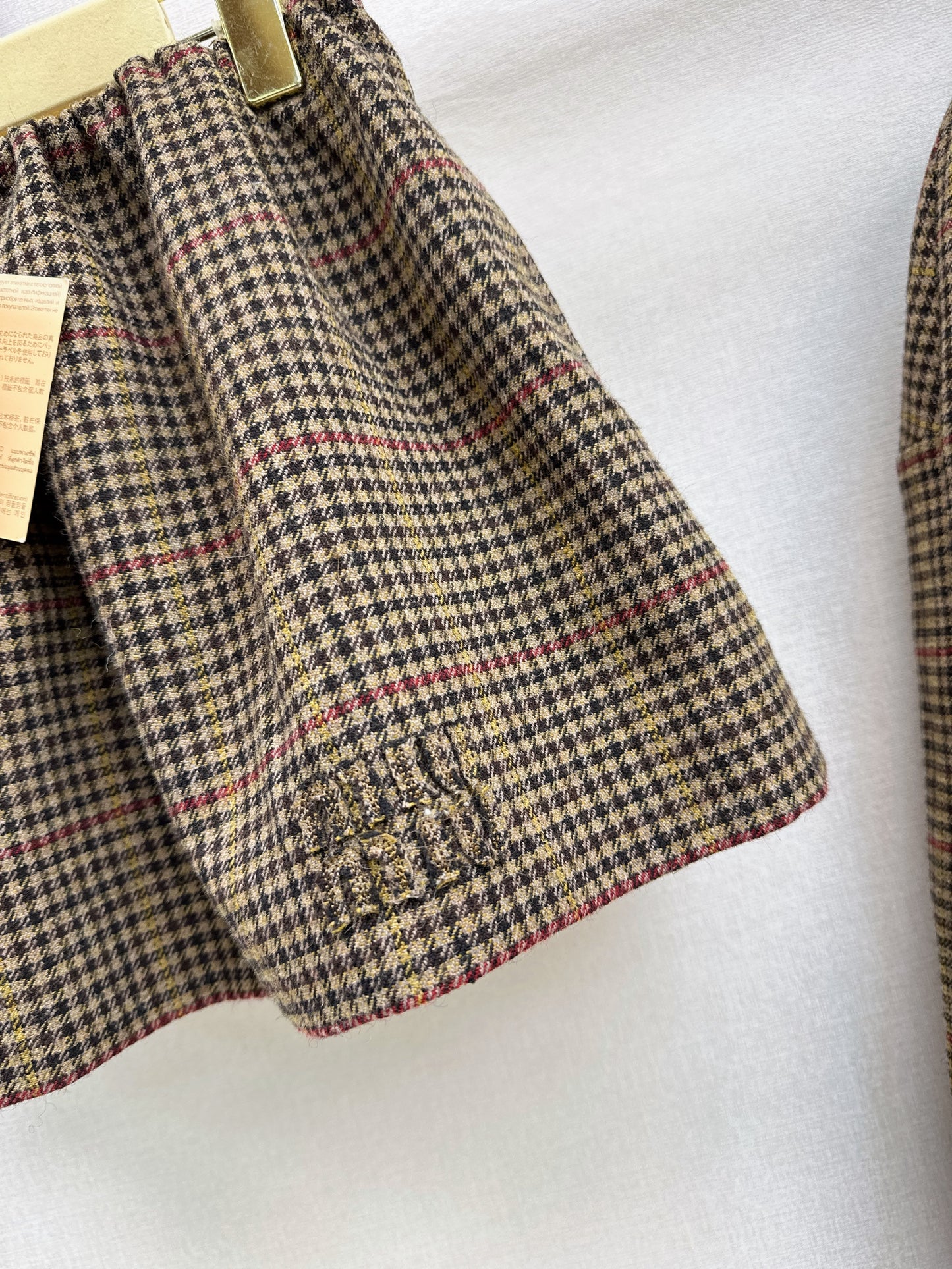 Stand-up collar oversized jacket/skirt
