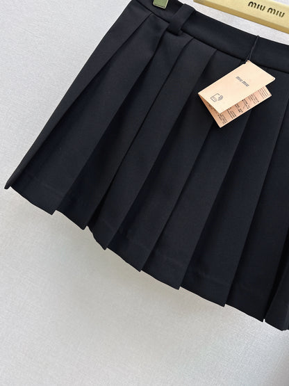 Knitted Collar Blazer/Pleated Skirt