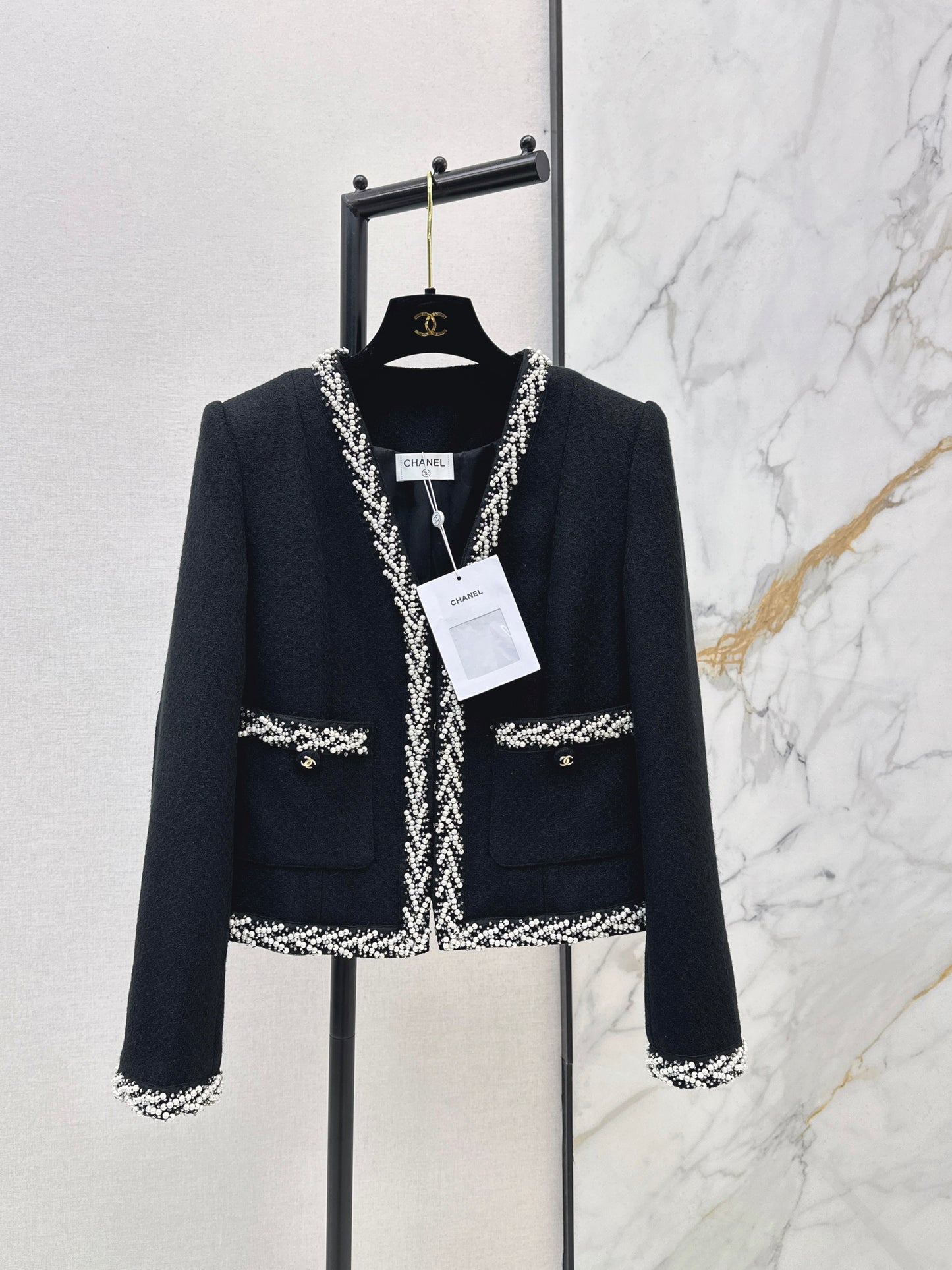 V-neck woven cardigan