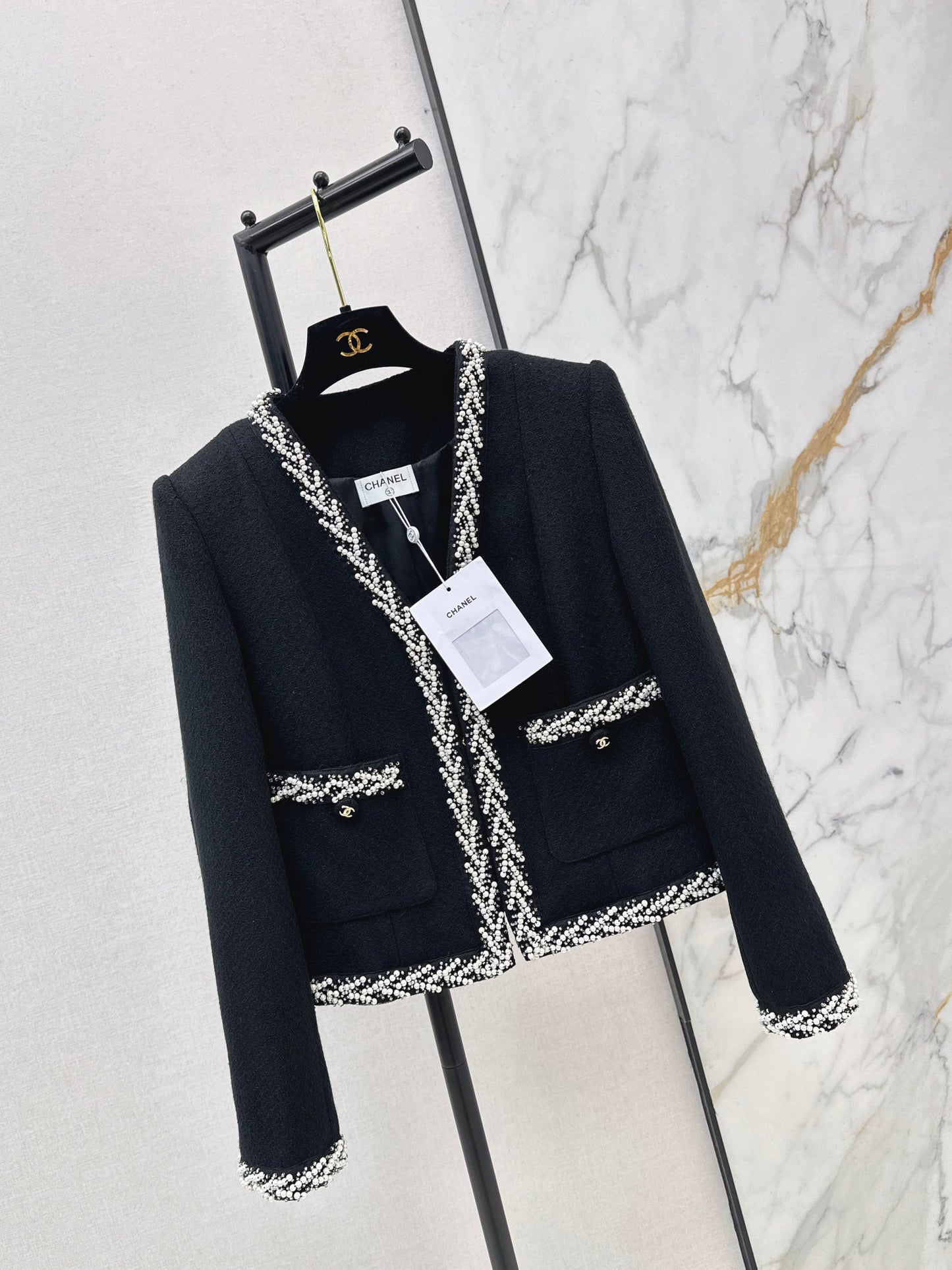 V-neck woven cardigan