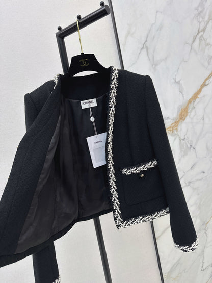 V-neck woven cardigan