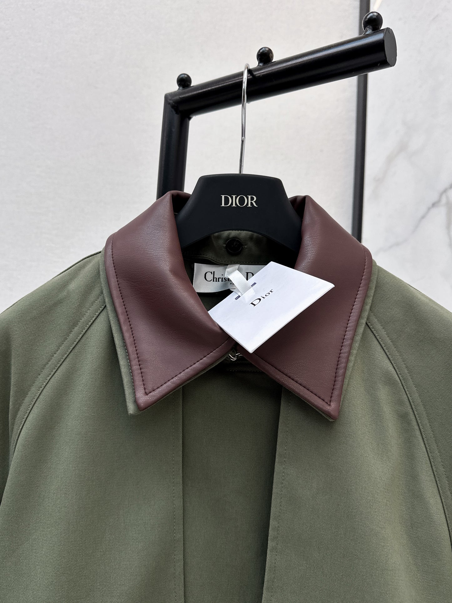 Color-blocked Lapel Trench Coat