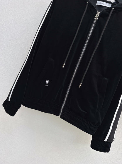 Velvet Suit with Webbing Trim