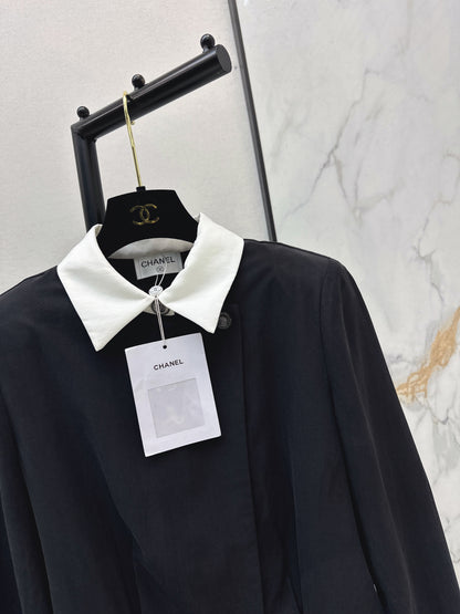 Color-blocked collared shirt
