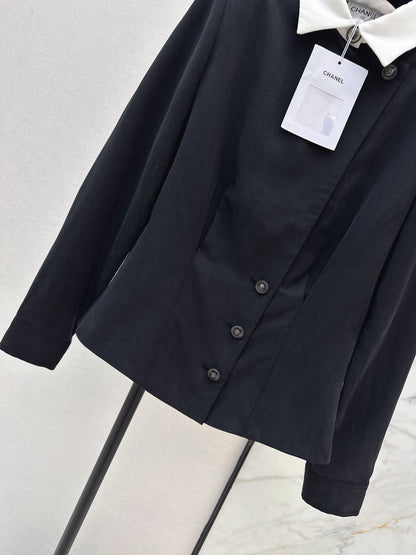 Color-blocked collared shirt