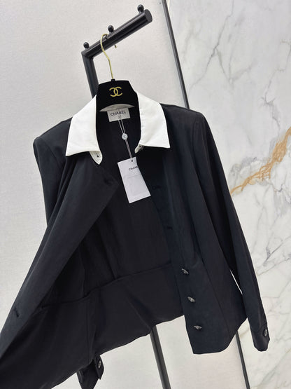 Color-blocked collared shirt