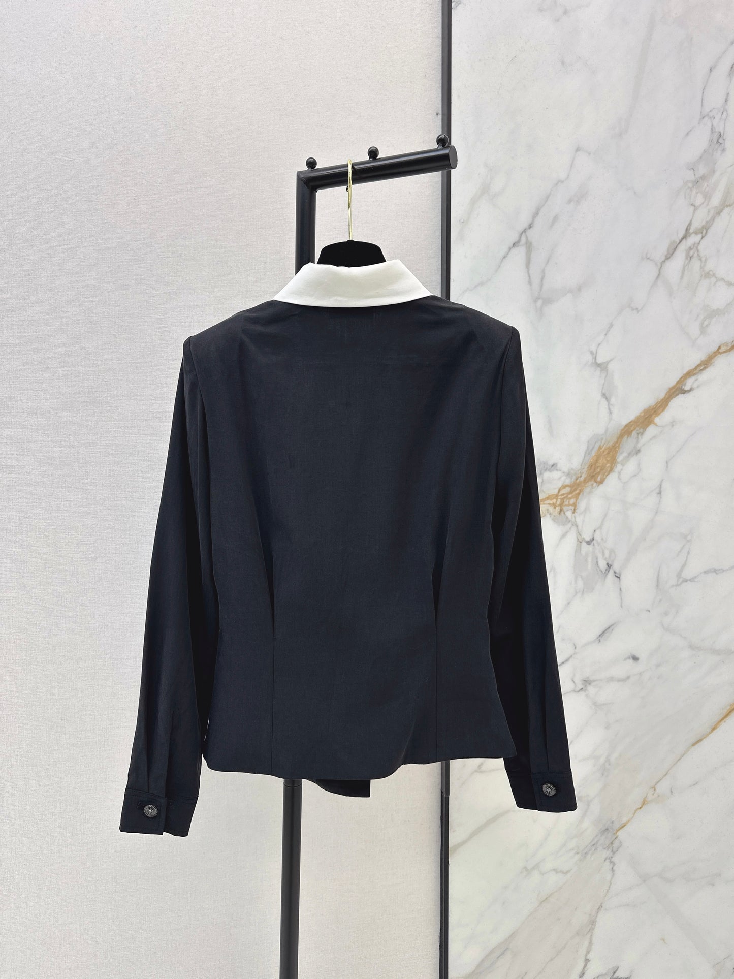 Color-blocked collared shirt