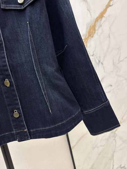 Color-blocked collared jacket/skirt