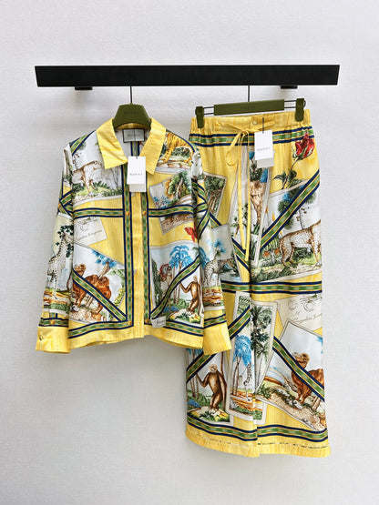 Jungle Silk Shirt/Straight Leg Pants