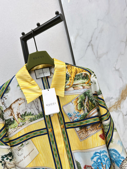 Jungle Silk Shirt/Straight Leg Pants