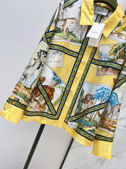 Jungle Silk Shirt/Straight Leg Pants
