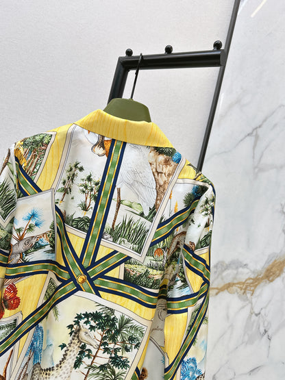 Jungle Silk Shirt/Straight Leg Pants