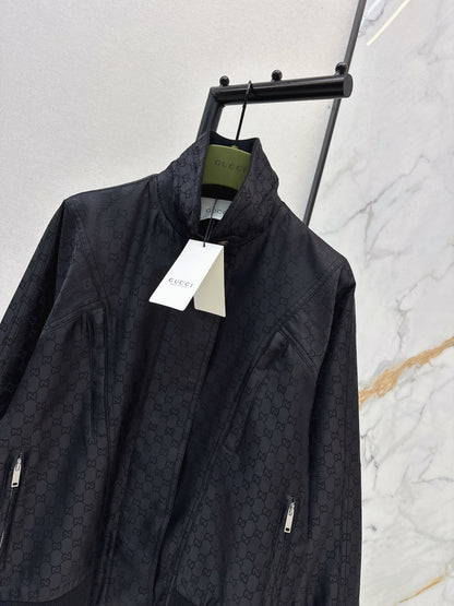 Jacquard stand-collar jacket