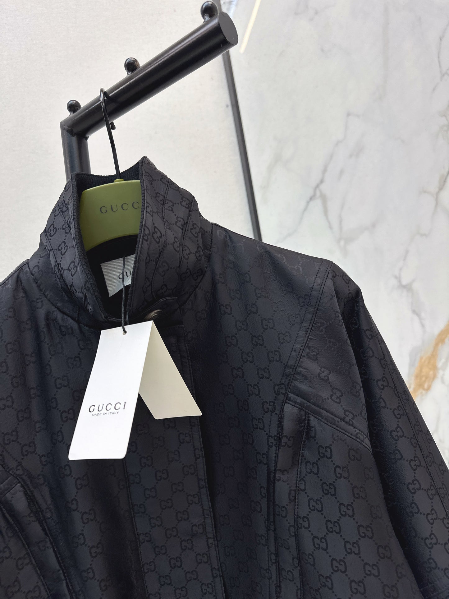 Jacquard stand-collar jacket