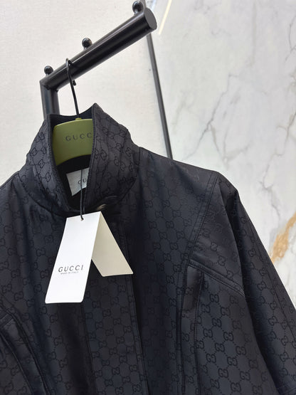 Jacquard stand-collar jacket