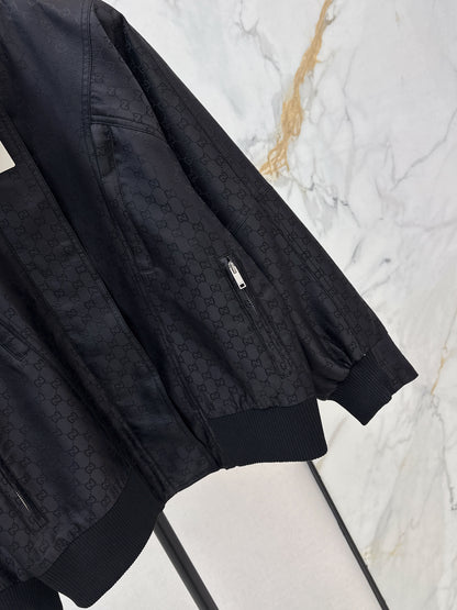 Jacquard stand-collar jacket