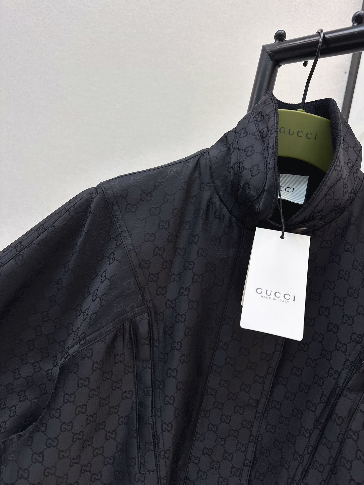 Jacquard stand-collar jacket