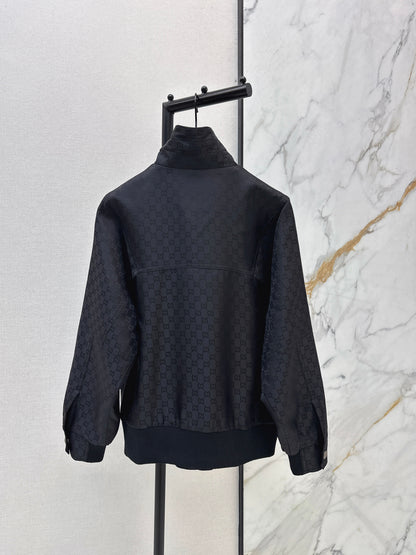 Jacquard stand-collar jacket