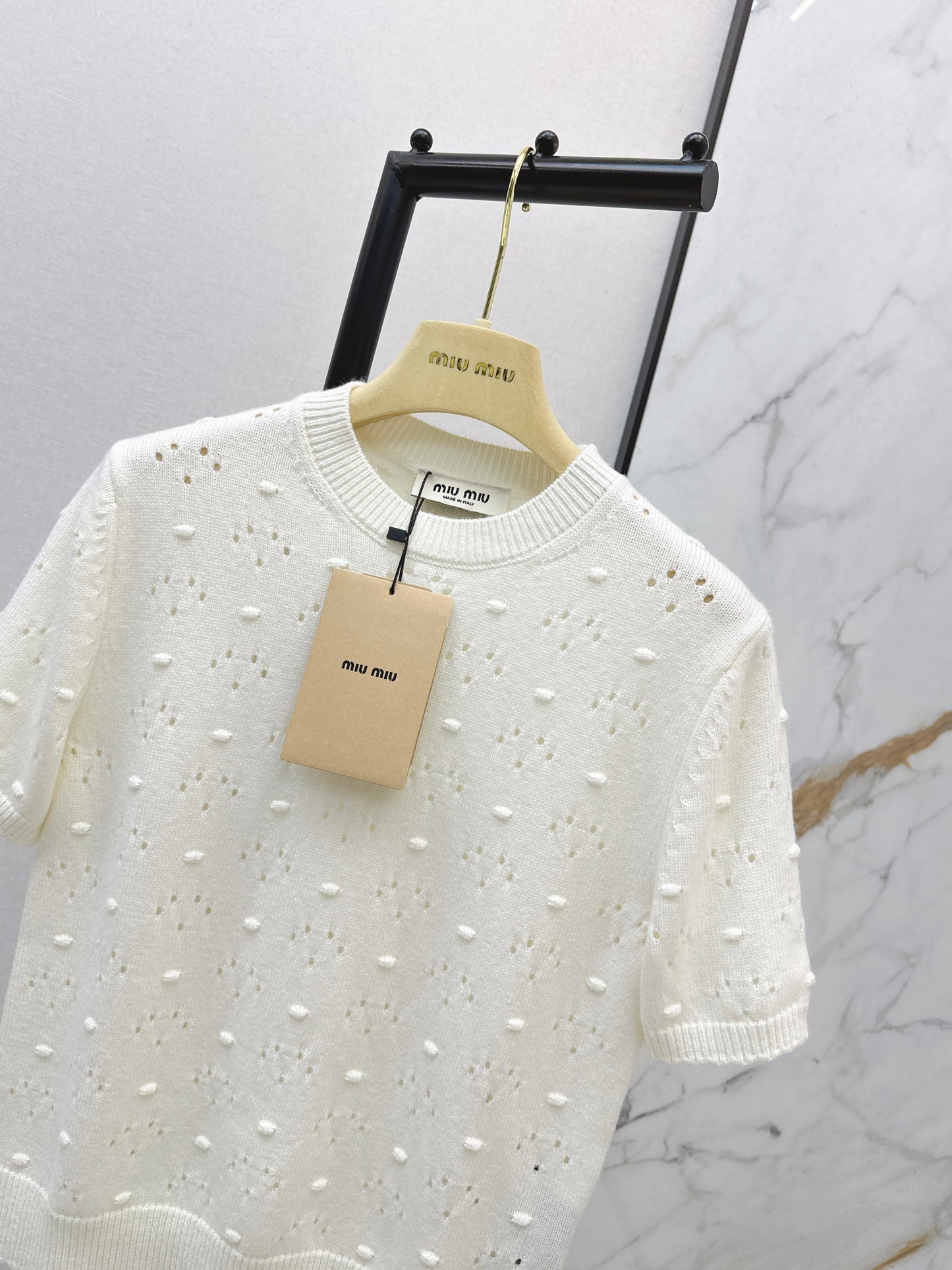 Openwork crochet T-shirt
