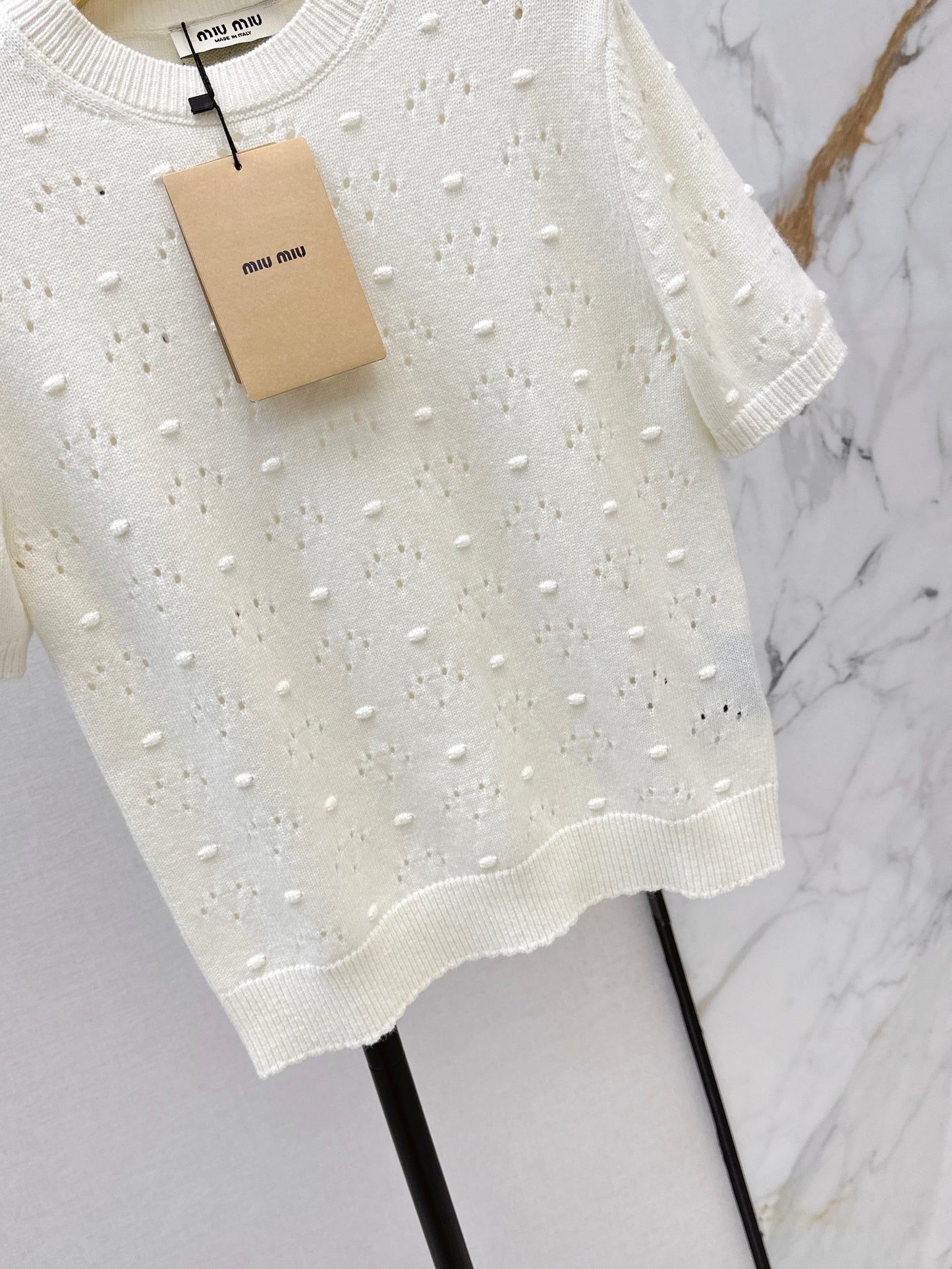 Openwork crochet T-shirt