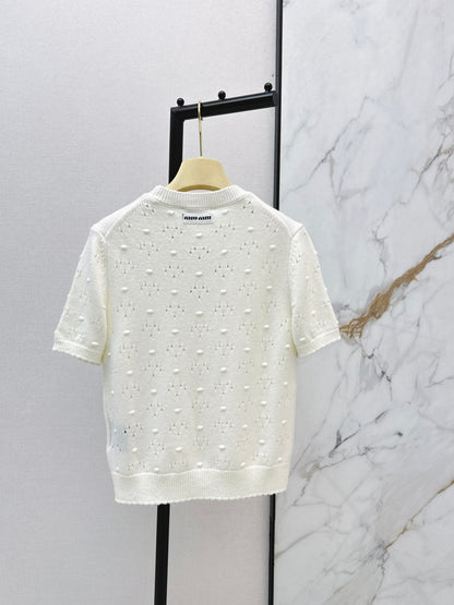 Openwork crochet T-shirt