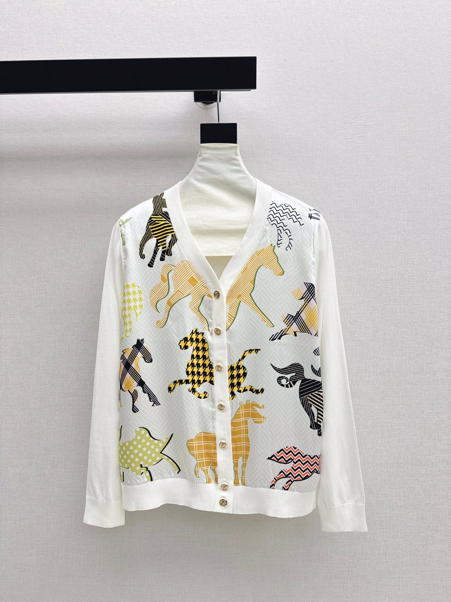 Patchwork Knit Cardigan