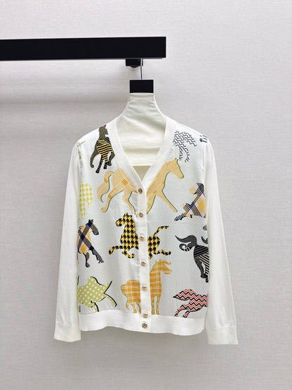 Patchwork Knit Cardigan