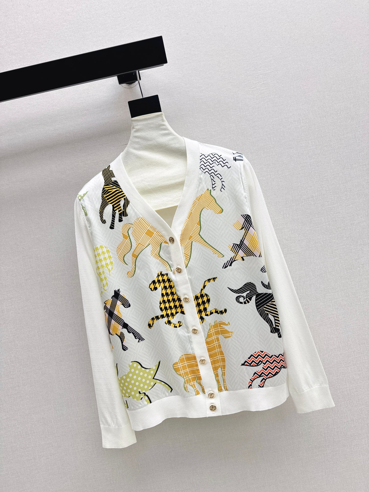 Patchwork Knit Cardigan