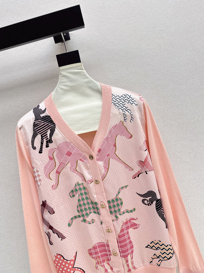 Patchwork Knit Cardigan