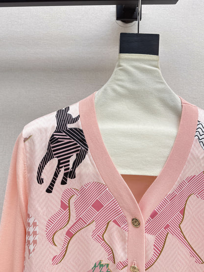 Patchwork Knit Cardigan