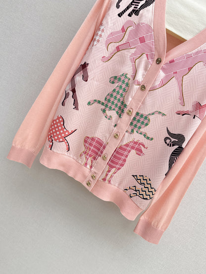 Patchwork Knit Cardigan