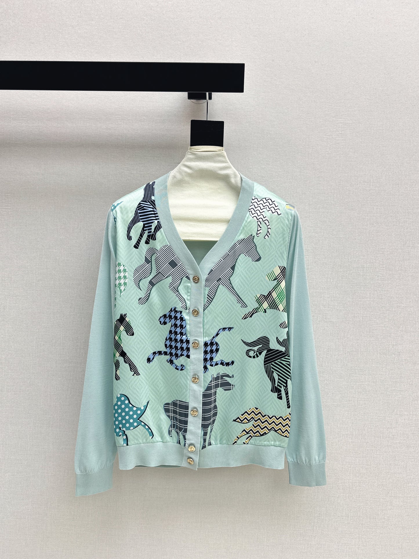 Patchwork Knit Cardigan