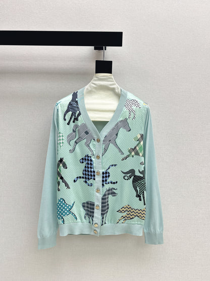Patchwork Knit Cardigan